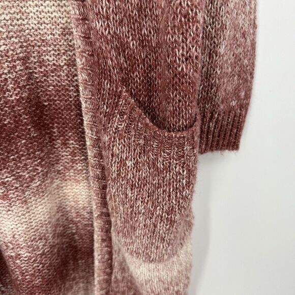Sun & Shadow Womens Duster Cardigan Sweater S Pink Ombre Open Front Long Sleeve - Picture 4 of 7